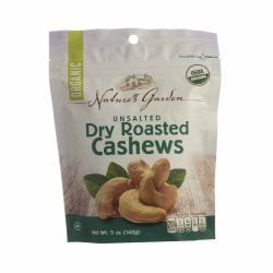 Natures Garden Dry Roasted Cashews without Salt (142g/0.31lbs)