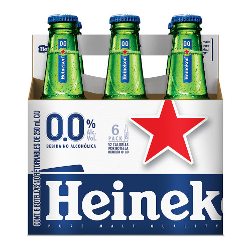Heineken Non-Alcoholic Bottles - 6 Pack (250mL/8.45oz)