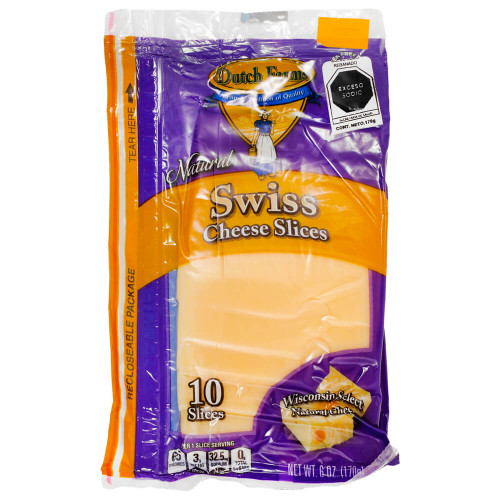 Dutch Farms Sliced Swiss Cheese - 10 Pieces