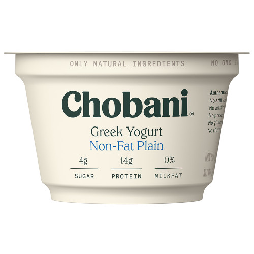Chobani Plain Non-Fat Greek Yogurt (150g/0.33lbs)