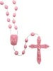 Plastic Cord Rosary: Pink (RO9827P)