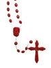 Plastic Cord Rosary: Red (RO9827R)