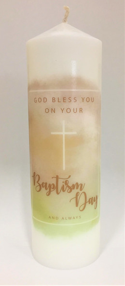 Baptism Candle "Baptism Day" Neutral (CAB2019N)