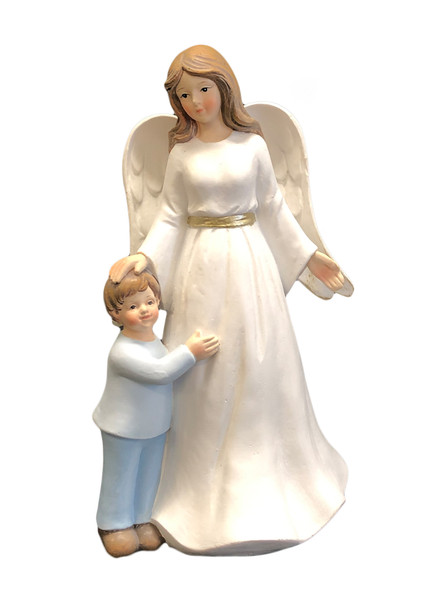 Resin Angel 18cm:  Guardian Angel with Boy(ST6200)