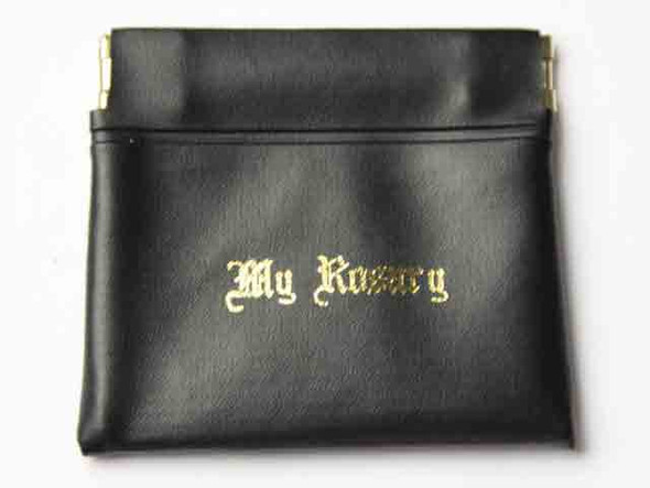 Vinyl Push Pocket Rosary Purse: Black (RP004K) Vinyl Push Pocket Rosary Purse: Black (RP004K)