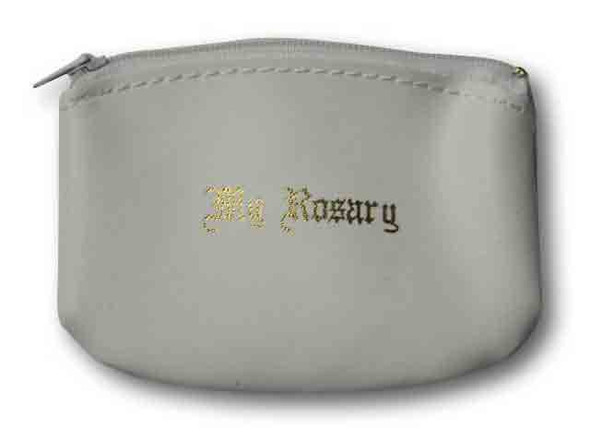 Vinyl Zipper Rosary Purse: White (RP003W) Vinyl Zipper Rosary Purse: White (RP003W)