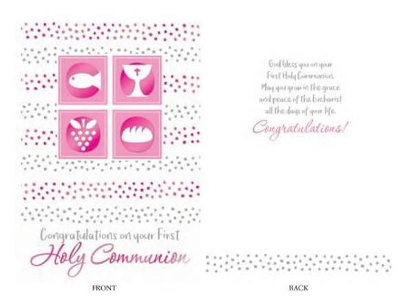 Communion Cards (each): Pink symbols (CD13319)