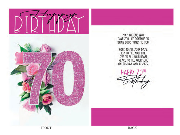 Packet Cards (6): 70th Birthday Rose(CD13058) Packet Cards (6): 70th Birthday Rose(CD13058)