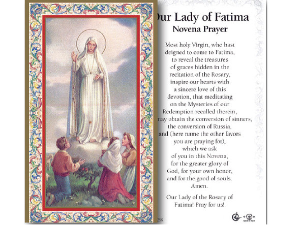 Holy Cards 734 SERIES (each) Our Lady of Fatima(HC734259e)