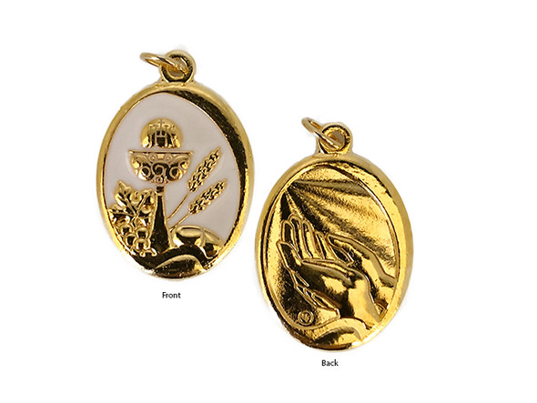 Communion Medal, Oval Chalice Gilt (MEOV27CSMG)