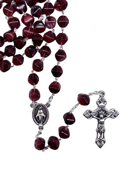 Glass Rosary: Decorative shape 8mm bead red(RX7039R)