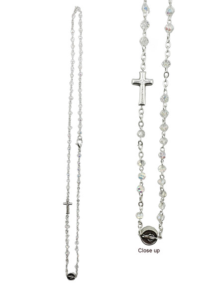 Rosary Necklace: 3mm bead crystal (RX7052C)