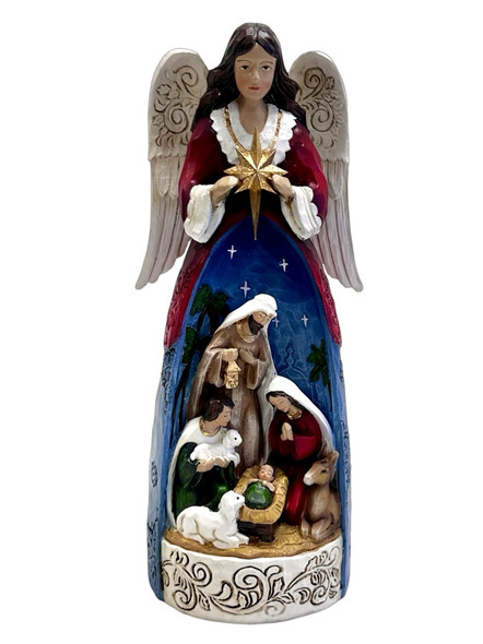 Nativity Statue with Angel 23cm (NST10453) Nativity Statue with Angel 23cm (NST10453)