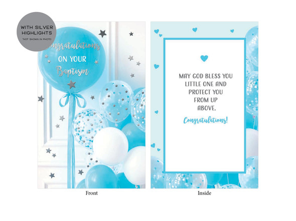 Card (each): Baptism Blue Balloon(CD13244e)
