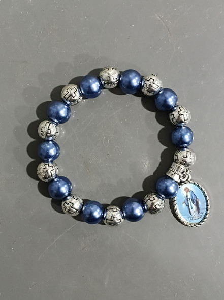 Stretch Bracelet: Blue Bead Miraculous (SB07BL)