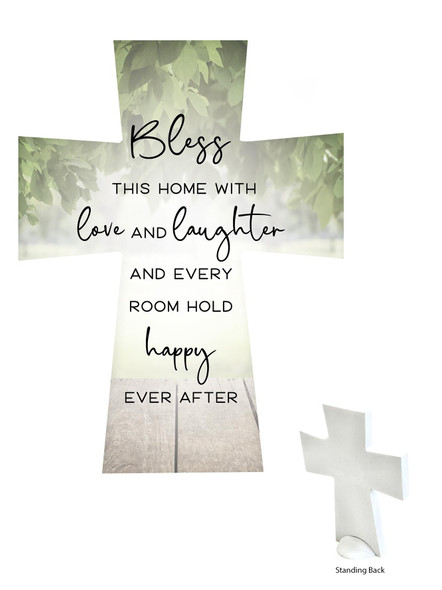 Standing Ceramic Cross : Bless This House(CR351BH)