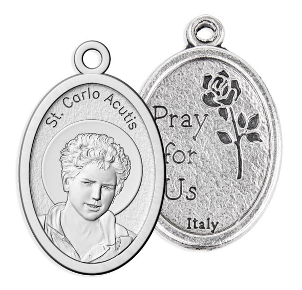 Silver Oxide Medal:  St Carlo Acutis (ME022CA)