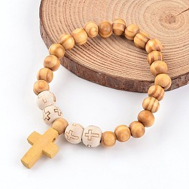 Stretch Wood Bracelet : Cross (SBX222)