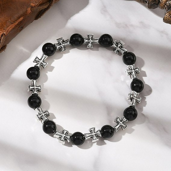 Black Onyx Bracelet : Cross (BR2343K)