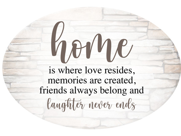 Oval Ceramic Plaque: Home is Where (PL7377)