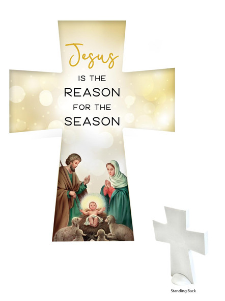 Standing Ceramic Cross : Jesus is the Reason (CR351JR)