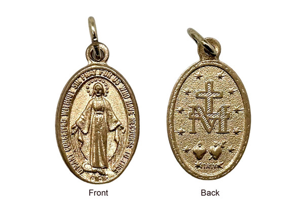 Dull Gilt Aluminium Medal: Miraculous 18mm (ME31107G)