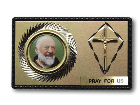 Car Plaque Double Padre Pio/Crucifix