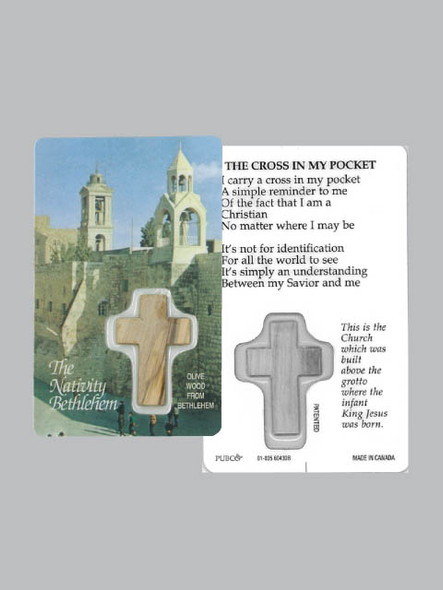 Window Charm Prayer Card: Cross In Pocket(LC10035)