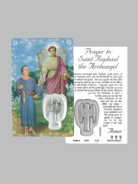 Window Charm Prayer Card, St Raphael Archangel (LC153)