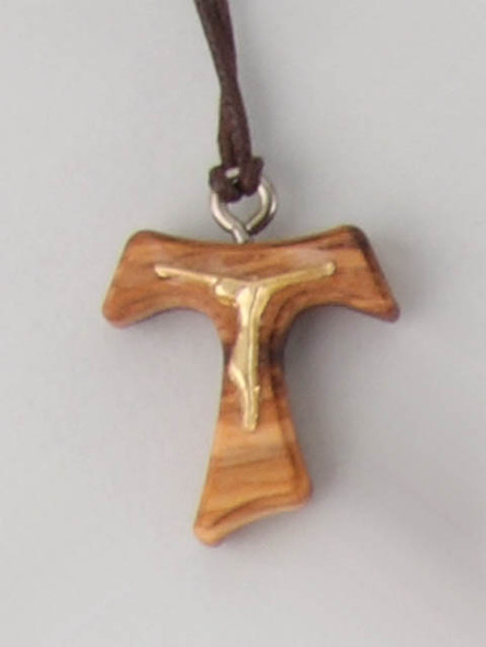 Tau Crucifix (Small): Olive Wood 25mm (CRT1C)