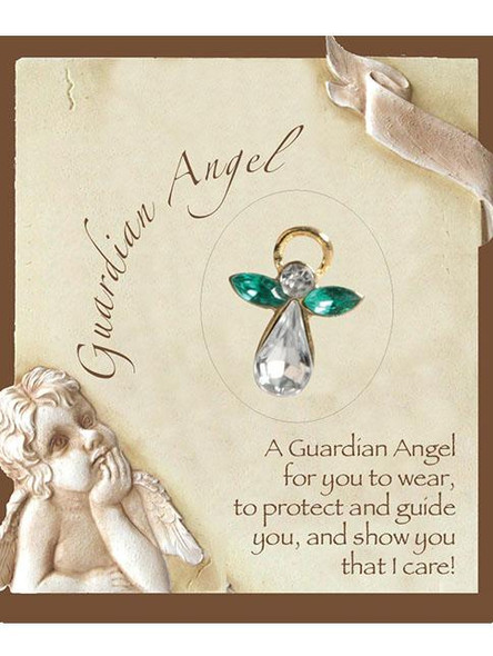 Birthstone Crystal Angel Pin: May