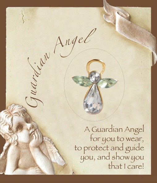 Birthstone Crystal Angel Pin: August