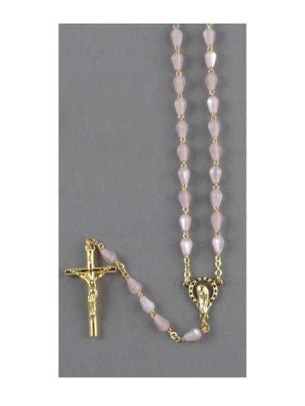 Rosary: Mother of Pearl Tear Shape Pink Bead (RX352P) Rosary: Mother of Pearl Tear Shape Pink Bead (RX352P)