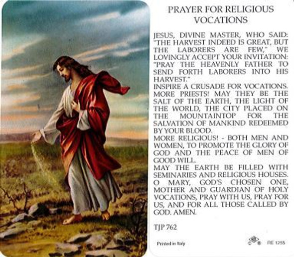 TJP Holy Card: Prayer for Religious Vocations (TJP762)