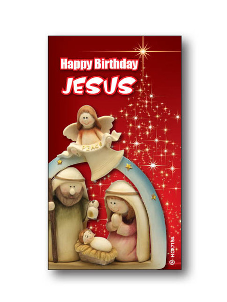 Christmas Holy Cards Happy Birthday Jesus (Pack 100)(HCX7154)