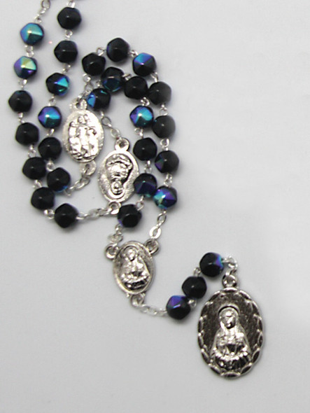 Seven Dolor (Seven Sorrows) Rosary: Black(RX325ADK)