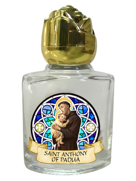  Glass Holy Water Bottle 6mL: St Anthony (GE1011)