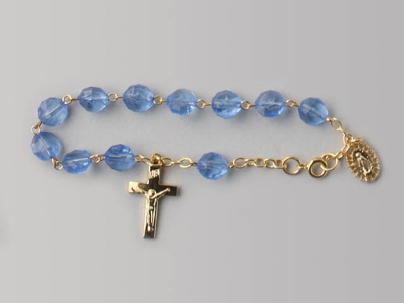 Rosary Bracelet: Blue (RB3217B) Rosary Bracelet: Blue (RB3217B)