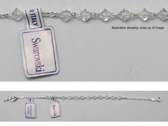 Rosary Bracelet: Sterling Silver & Swarovski Beads(BR1955)