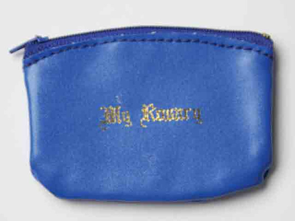 Vinyl Zipper Rosary Purse: Blue (RP003B)