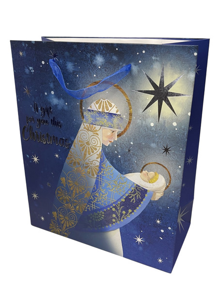 Christmas Gift Bag: BLUE Madonna & Child (GBX10284)