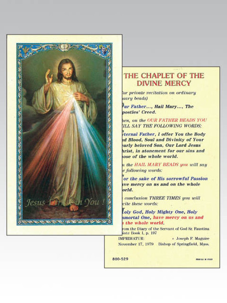 Laminated Holy Cards: (Each) Chaplet of Divine Mercy (LC8-529e)