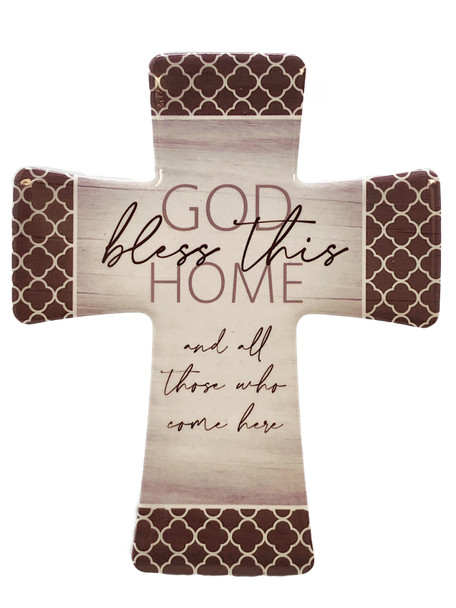 Wall Cross in Porcelain: God Bless This Home(CR201GB)