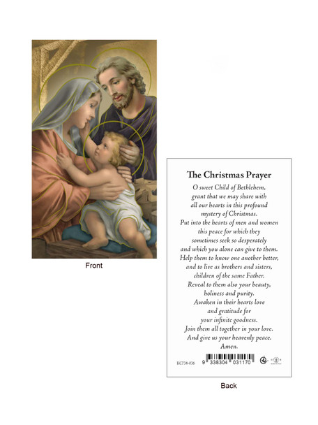 Christmas Holy Cards Holy Family w/ prayer (each)(HC10443e)