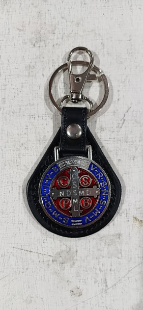 Keyring: Leather St Benedict (KR0070)
