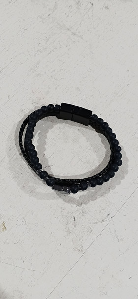 Magnet Buckle Bracelet: 3 in 1 with Cross Black (BR300X)