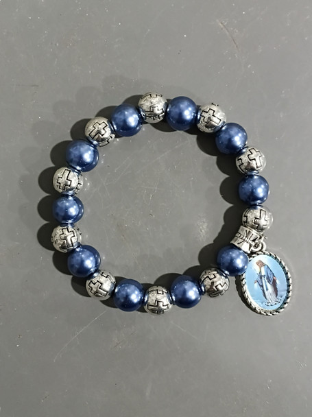 Stretch Bracelet: Blue Bead Miraculous (SB07BL)