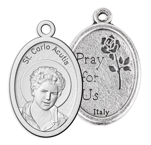 Silver Oxide Medal:  St Carlo Acutis (ME022CA)