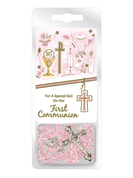 Rosary & Card Set: Communion Pink(RXC6088P)