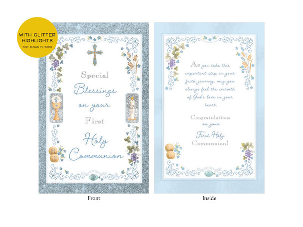 Communion Cards (Pack 6): Blessings Blue (CD13336)